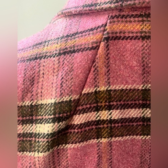 Davi & Dani Sz Small Pink Houndstooth Plaid Double Breasted Button Coat Jacket - Picture 11 of 16